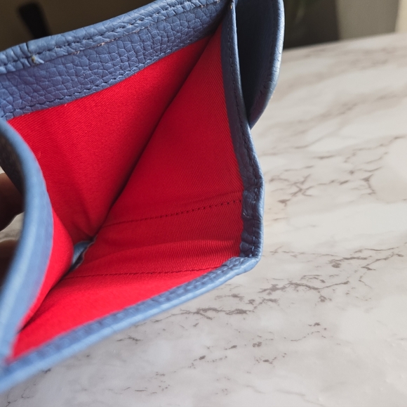 Dooney And Bourke Pebble Grain Flap Wallet Azure Blue - Picture 12 of 12